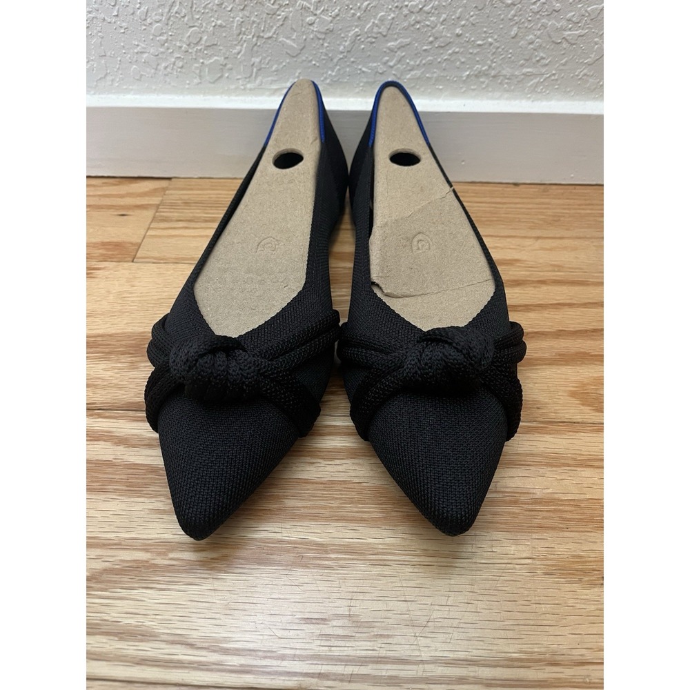 Rothy's The Point Knot Flats In Love Black Knit Shoes Size US 11 Classic